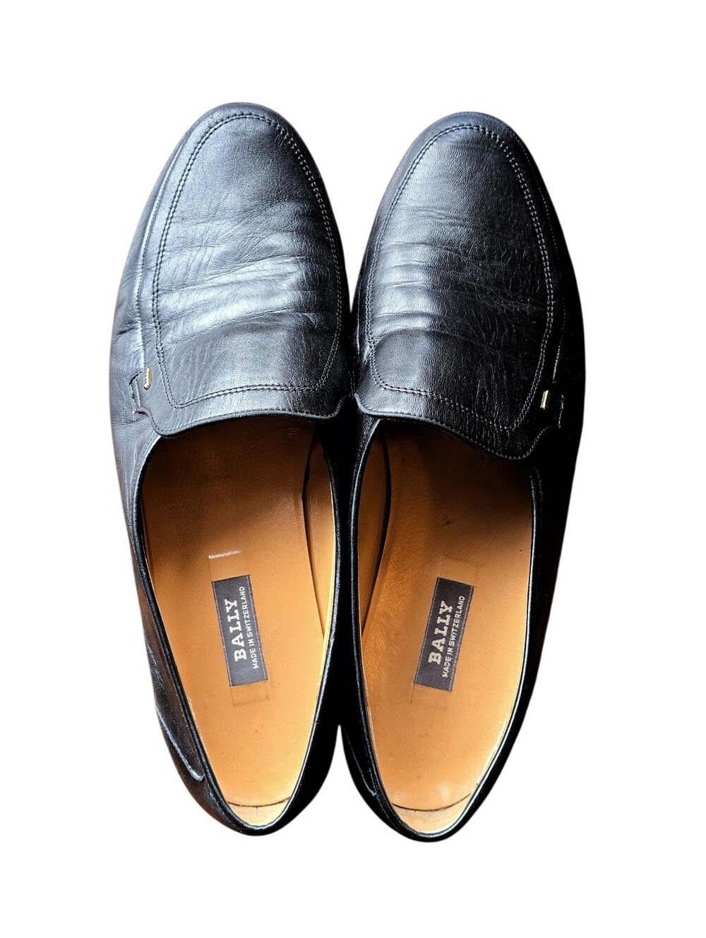 BALLY Vintage Mens Tirano Black Leather Slip-On Loafer US 11 - Picture 2 of 8